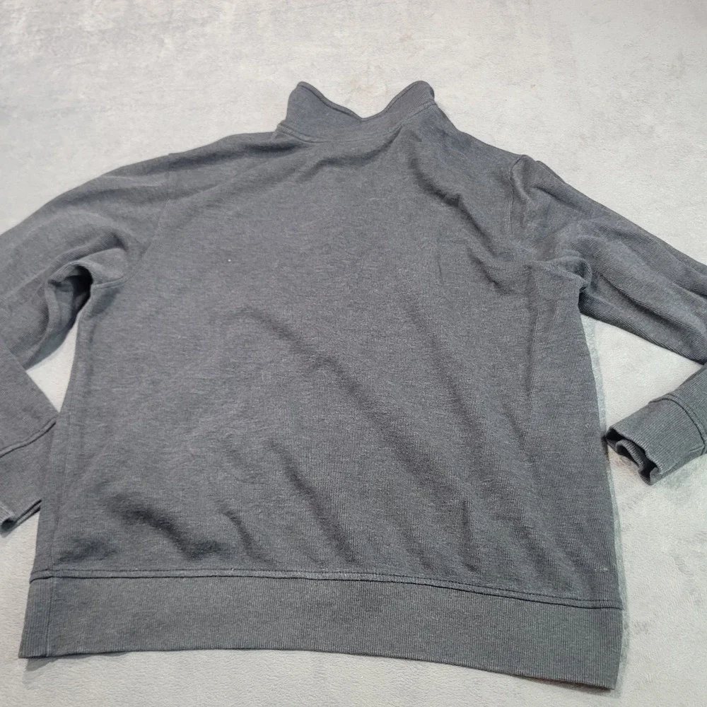Van Heusen Pullover Mens Large Grey Quarter Zip Ribbed Cotton Blend Casual 11574